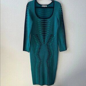 Madden Girl Teal and Black Long Sleeve Dress